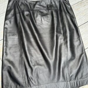 Soft Black Leather Skirt